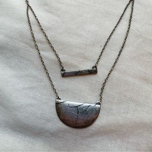 Half moon marbled necklace